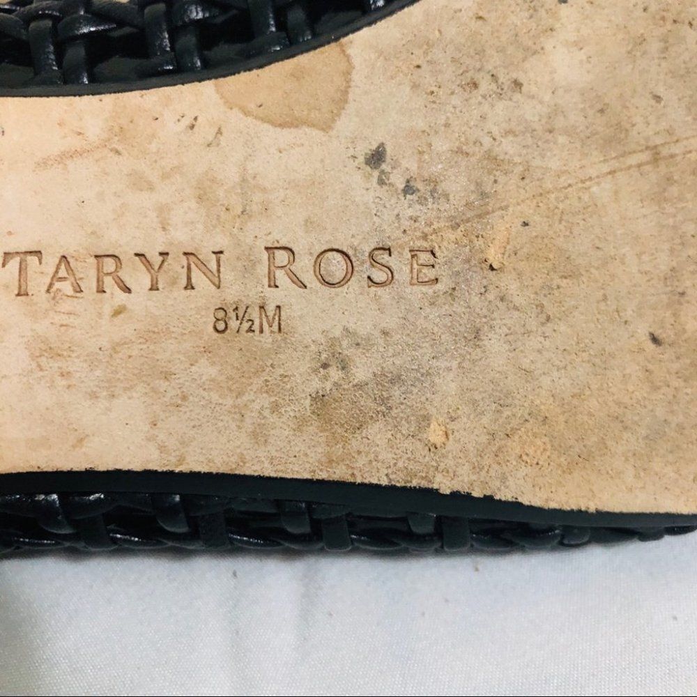 Taryn Rose Beatriz Woven Leather Black Flats Size 8.5 - Picture 13 of 15